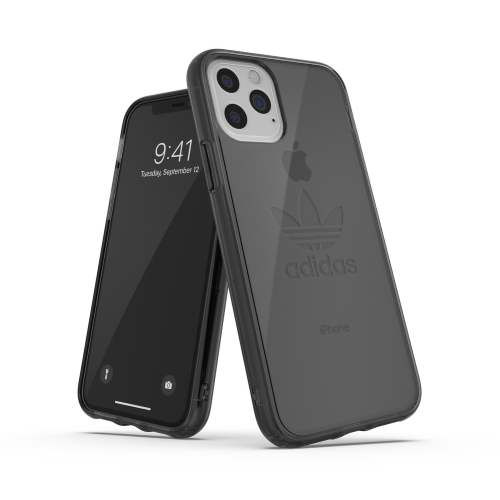 ADIDAS APPLE iPHONE 11 PRO CUSTODIA IN TPU E POLIURETANO TRASPARENTE NERO CON LOGO STAMPATO